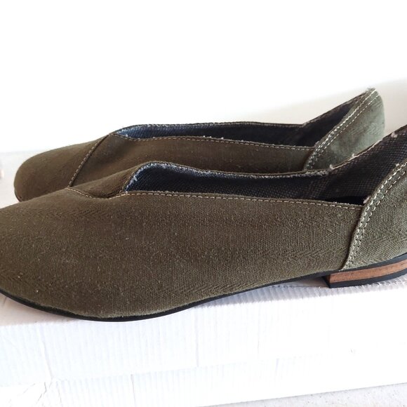 Women's Kallie & Co Olive Organic Flat Maggie Vegan Slip-On Flats Size 7 - Picture 5 of 7